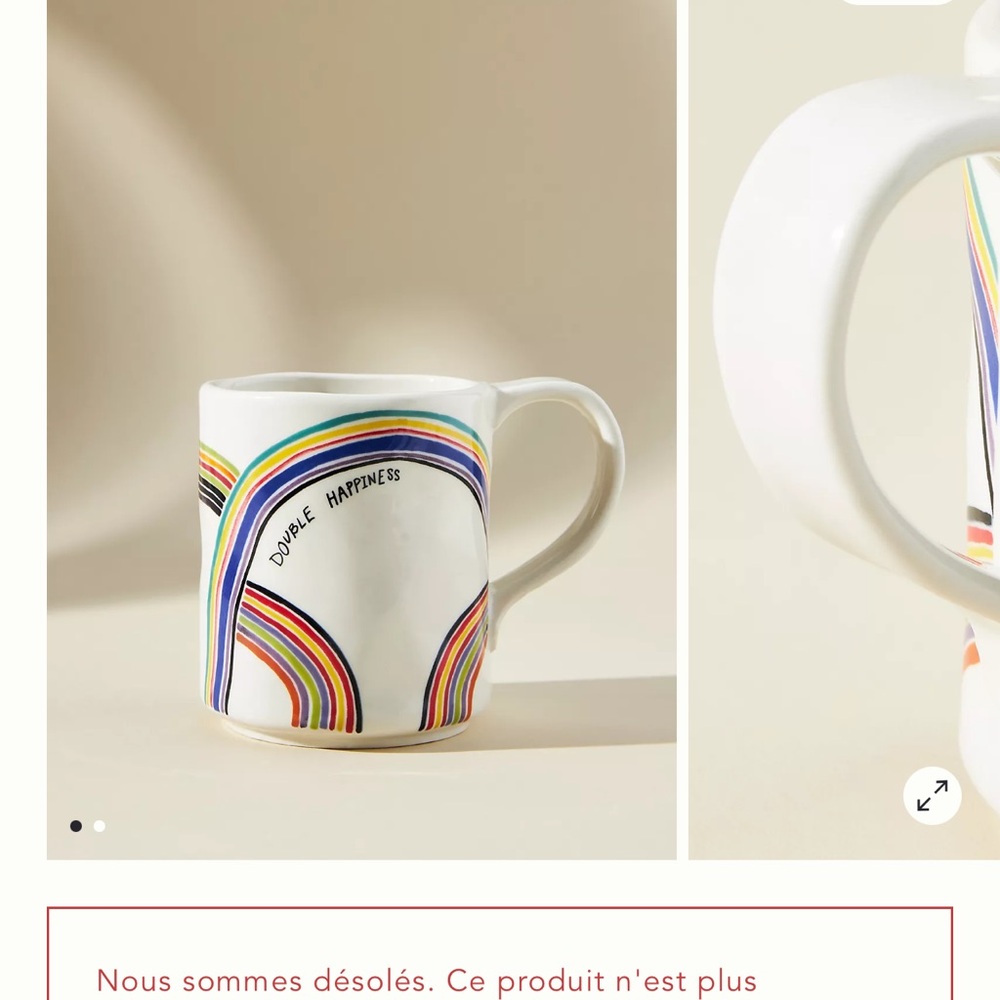 Anthropologie Rainbow Mug